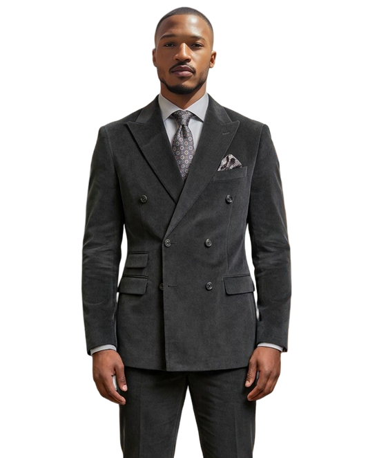 SOSU262109-BLACK- CROISÉ VELOUR DÉCOTELÉ