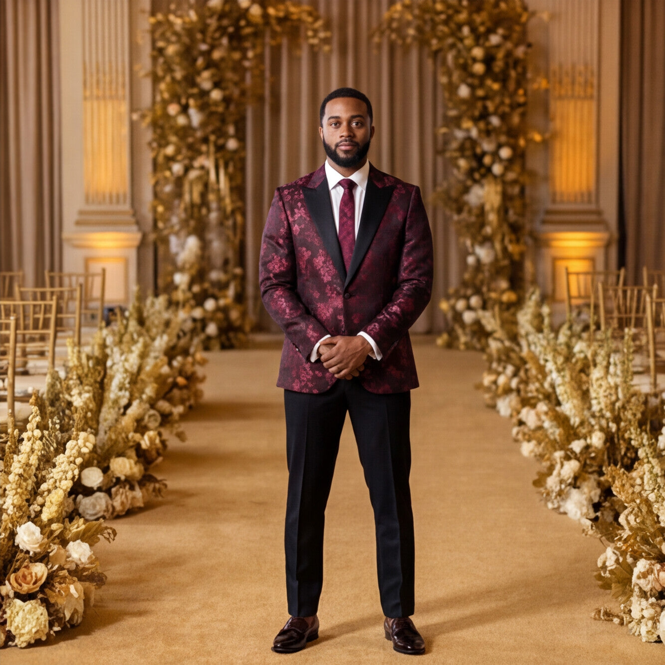 LHS 1012- BURGUNDY EUROPEAN STYLE